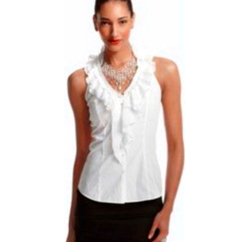 White House Black Market Ruffled Top NWT